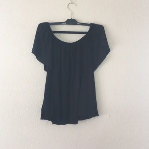 Black off the shoulder blouse